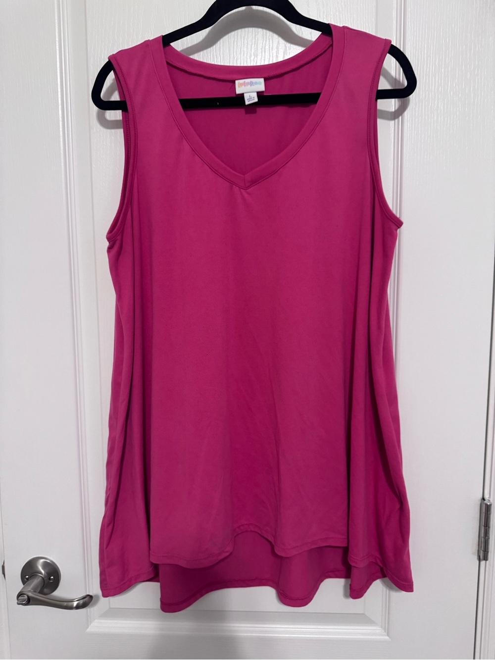 LuLaRoe Kristina Hot Pink V-Neck Swing Tank